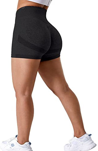 ZAAYO Sport Scrunch Butt Shorts 3.5 Blickdicht Sporthose Gym Fitnesshose Kurz Hose Schwarz Medium