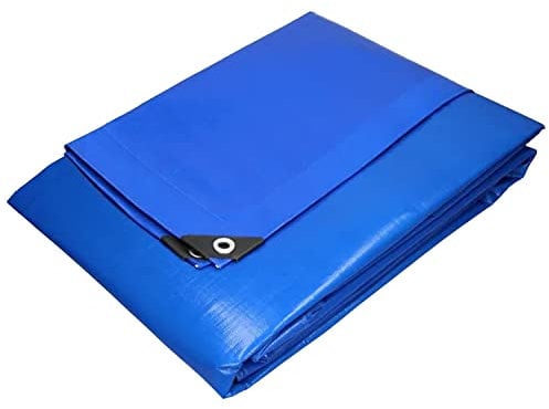 MAKA Telo Impermeabile Esterno 100g/mq, Telone Antistrappo Occhiellato Impermeabile, Occhielli Rinforzati, Ideale per Coprire Legna, Campeggio, Piscina, Oscurante, Protezione UV (3x4 m)