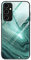 SEAHAI Hülle für Samsung Galaxy A54 5G, Ultradünne Gehärtetem Glas Zurück & Weich Silikon TPU Rahmen Handyhülle Glänzend Marmor Case Stoßfest Schutzhülle, Grüner Planet