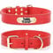 SLZZ Personalisiertes Hundehalsband aus echtem Leder mit Hundename Telefonnummer/langlebiges verstellbares Hundehalsband für X-Klein Klein Mittel Groß X-Groß Hunde - Rot/M