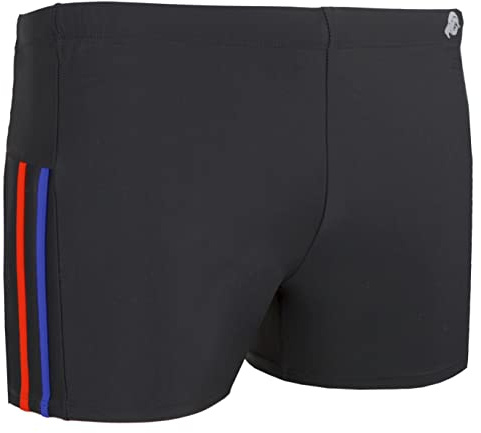 GUGGEN Mountain Badehose für Herren TS-5-6 Schwimmhose Männer kurz eng anliegend Badeshorts rot blau orange schwarz gestreift