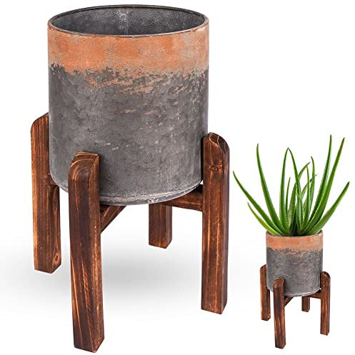 Vilde Cache-pot de fleurs, support pour plantes, avec support, vase à fleurs, vase en acier, 24 x 36 cm