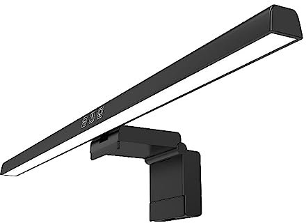 Sharplace Computer-Monitor-Lampe, Laptop-Lichtleiste, Bildschirmaufhängung, dimmbare Computer-Leuchte, Schreibtischlampe, Leselampe für Arbeitszimmer, Zuhause, Schwarz