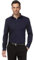 Vincenzo Boretti Herren Hemd bügelfrei 100% Baumwolle Regular-fit Uni-Farben dunkelblau 43-44