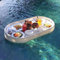 GEJLELDS Oval Tablett Rattan,Rattan Gewebtes Serviertablett Schwimmendes Frühstückstablett Im Außenpool Für Pool Beach Party,White