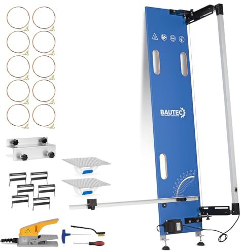 BAUTEC Styroporschneider GAZELLE Modell 2.1 » 200 W Tischgerät mit Standnoppen » Schnittlänge 1.300mm » Inkl. 10 Schneidedrähte, Gerüsthalterung, Schleifraspel, Fußschalter » Heißdrahtschneider