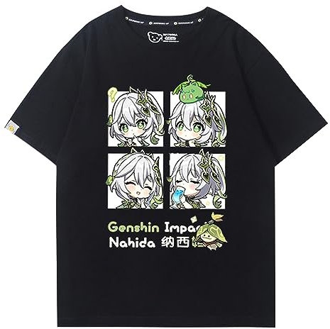 Genshin Impact T-Shirt Nahida T-Shirt Unisex Anime Print Casual T-Shirt Gaming Nahida Cosplay Kleidung Game Lovers T-Shirt...