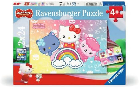 Ravensburger Kinderpuzzle 12001034 - Die besten Freunde - 2x24 Teile Hello Kitty Puzzle für Kinder ab 4 Jahren
