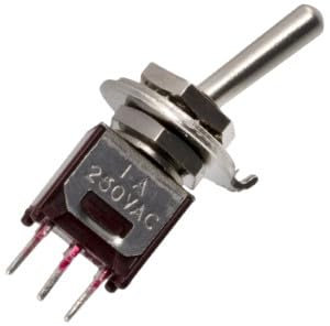 AERZETIX - C10616 - Conmutador/interruptor de palanca SPDT 1A 250V AC - 2 posiciones estables ON-ON - 3 pines