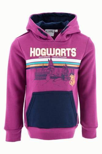 Harry Potter Felpa per Ragazze, Maglione dal Design Hogwarts, Morbida Felpa in Tessuto Viola, Felpa con Cappuccio per Ragazze, Regalo per Bambina, Taglie 6 a 12 Anni (6 Anni)