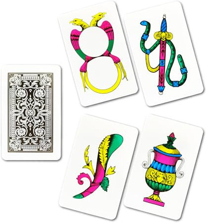 Regionale Spielkarten Napoletane Italien, hohe Qualität, pastifiziert, Deck mit 40 Karten aus Duplex-Karton, für Besen, Briscola, Tresette