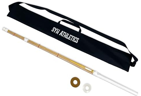 SYH Athletics Kendo Bambus-Übungsstab – Japanischer Samurai-Trainings-Shinai mit Nylontasche (Größe 39), 1 Stück, Holz