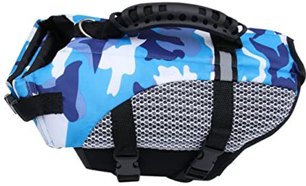 VILLFUL Verstellbare Langlebige Haustier-rettungsweste Für Hunde Blau Atmungsaktiv Mit Praktischen Tragegriffen Und Sicherem Für Sicheren Wasserspaß