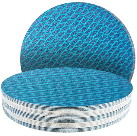 25Stk 200mm Klett Schleifpapier blau ohne löcher, Exzenter Schleifscheiben, 40 körnung Schleifpads, Schleifmittel Resistent gegen Zusetzen für Exzenterschleifer Schleifmaschine