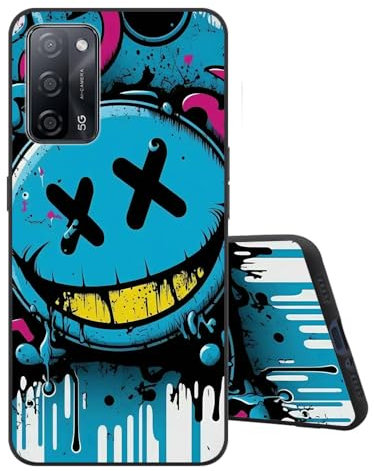 Sinyunron Handyhülle Kompatibel mit Oppo A53S 5G Hülle Silikon Schwarz Matte Rückseite Schutzhülle mit Muster,Weiche Stoßfest Kratzfest Schlanke TPU Softschale Case,Schmetterling