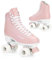 ATTABO Damen Rollschuhe Serena Größe 38 EU Größenverstellbar ABEC-3 Aluminium Skate Leder Obermaterial Zehenschutz Sicheres Bremsen Präzisionspassung 82A Räder