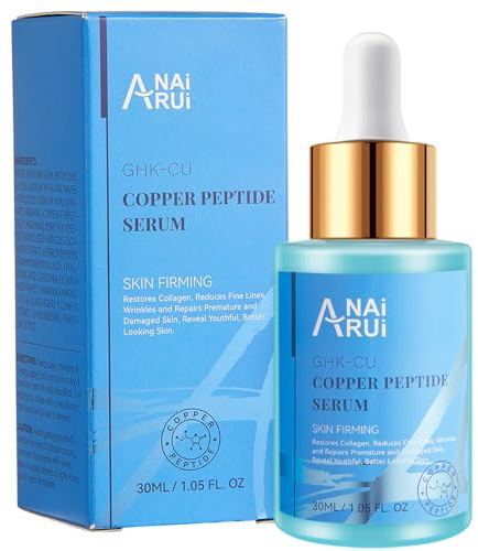 ANAiRUi Suero de Péptidos de Cobre para el Rostro - Suero Facial Antienvejecimiento GHK-Cu con Ácido Hialurónico, 30 ml