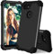 Anreixx Case Compatible with Google Pixel 3 XL, 3 in 1 Rugged Shockproof Full Protective Case with Hybrid Hard PC Outer and Soft Silicone Inner, Heavy Duty Bumper Full-Body Phone Cover Black