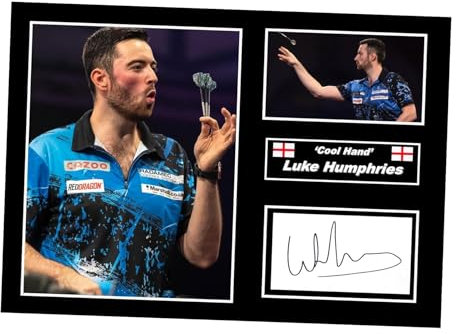 A3 Poster Luke Humphries, signiert/Autogramm, Darts (A3-Druck, 42 x 29,7 cm)