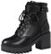 Generico Stivali Bassi Donna in Gomma con Cerniera Laterale - Stivaletti alla Caviglia, Corti, Scarpe con Tacco (Black, 39)