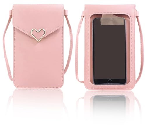 BEPSYOM mini borsa tracolla per cellulare donna, touchscreen, custodia cellulare con tracolla, con slot per schede, in pelle leggera, con cinghia per la spalla regolabile (fino a 6,7 pollici)
