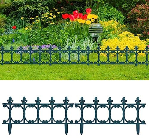 Clôture et barrières, bordures de jardin et bordures de pelouse 16 pcs vert 10 m PP