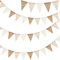 G2PLUS Wimpelkette Outdoor Wetterfest Braun Beige, 12M Indoor Party Wimpel Girlanden, 36 STK Wimpel, Rustikal Boho Wimpelkette für Baby Shower, Hochzeit, Geburtstag