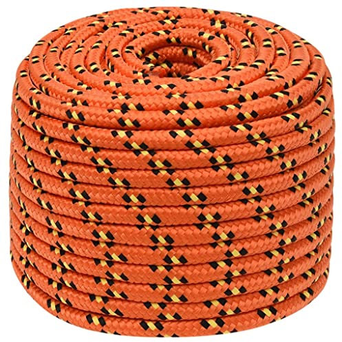 Gecheer Corde de Bateau Orange 14 mm 100 m Polypropylène, Multifonctionnel Corde en Polypropylène pour Gréement ou comme et Amarre