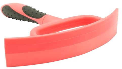 Imperial Riding Schweißmesser IRH Grippy, ergonomisches halbrundes Schweißmesser mit integriertem Griffpinsel, komfortabler Abzieher für effiziente Pferdepflege, Diva Pink