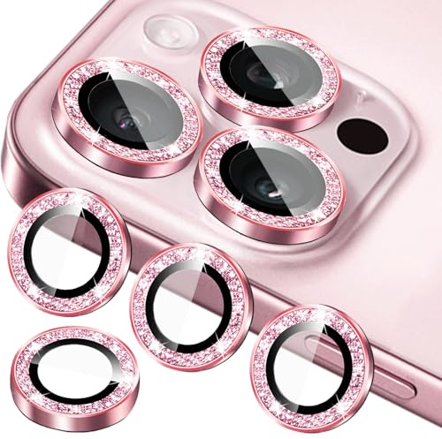 YWLOPT Kompatibel mit iPhone 11, 11 Mini, 11 Pro & iPhone 11 Pro Max Kameraobjektivschutz (3 + 1 Packung) – Bling Sparkling Glitter, Anti-Kratz-Kamera-Abdeckung mit gehärtetem Glas, hüllenfreundlich