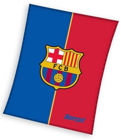 JYC CREATIVE Decke Barcelona Fußballteam Madrid, Geschenk Barcelona, Zubehör Barcelona, (160 x 220, Barcelona1)
