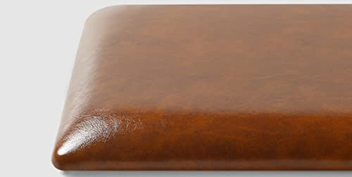 Strapazierfähiges, rutschfestes Leder-Sitzkissen, 25 x 25 cm, Kaffeefarbe, perfekt für Hocker und Stühle, stilvolle Möbelpolsterung für Zuhause und Büro