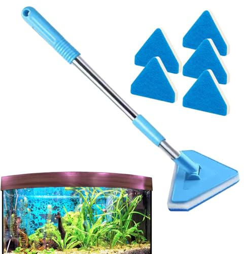 Aquarium Scheibenreiniger - Aquarium Bürste Mit Langem Stiel - & Schaber Set Zur Reinigung Von Aquarien, Teichen & Terrarien