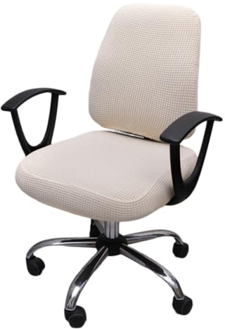Aniyan Bürostuhl Bezug Stretch für Office Computer Stuhl, 2-teilig Universal Elastischer Stuhlbezug, Waschbar und Abnehmbar, Husse für Drehstuhl Rückenlehne und Sitzfläche(Beige)