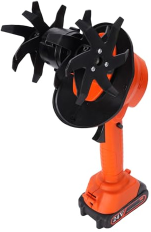 Phefop Motoculteur électrique, Boîtier ABS, Lames en Acier au Manganèse Motoculteur de Jardin sans Fil Motoculteur électrique Portatif pour la Culture du Sol de la Pelouse avec des (Prise UE)