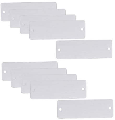 Housoutil 10pcs Stainless Steel Nameplates Blank Metal Engraving Plates with Industrial Tags for Custom Engraving Machinery Building Signage and DIY Craft