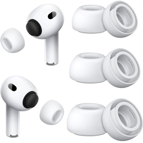 3 Paar Ersatz-Ohrstöpsel kompatibel mit AirPods Pro 3 (2025), Weiche Silikon Ear Tips für AirPods Pro 3, mit Schaum-Mikropartikel-Füllschicht, Integrierter Staubschutz (S/M/L)