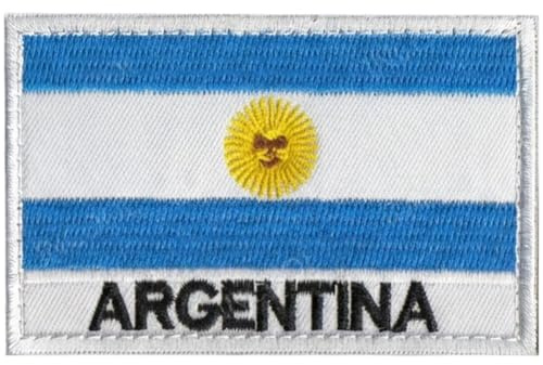 HiyyFloy Parche De Bandera Argentina Parches Bordados De Bandera Argentina Parche Táctico Militar De Bandera Argentina para Ropa, Sombreros, Mochilas Decoraciones del Orgullo