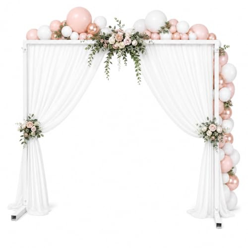 Hochzeitsbogen Gestell, 2x2m Freistehend, Rechteckig/Herzförmig/Ballonständer Set, max. 10kg Tragfähigkeit, 25mm Vierkantrohr, Wiederverwendbar für Hochzeiten, Partys