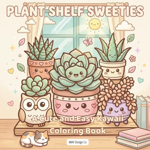 Plant Shelf Sweeties A Cute and Easy Kawaii Coloring Book Filled with Cozy Houseplants, Happy Pots, and Relaxing Plant Room Vibes: Featuring Adorable ... Cozy Corners, and Feel-Good Coloring Fun