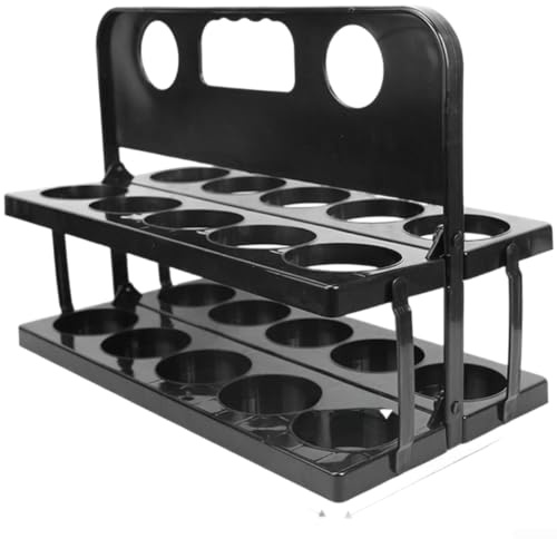Accarugty Portable Drink Carrier, Team Sports Bottle Holder, Football Basketball Water Cage, Large Capacity Hydration Rack, Foldable Beverage Organizer(black)
