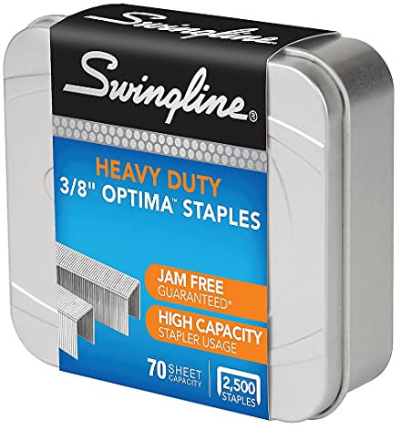 ACCO Brands Stapler, High Capacity 2500 Ct by Swingline, Silber, 3.75 x 3 Zoll, 0.3 Pfund, 2500 Stück, Optima Heftklammern