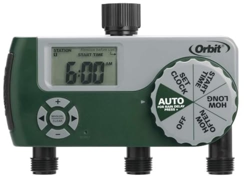 Orbit - Timer per irrigazione a 3 uscite, colore: Verde
