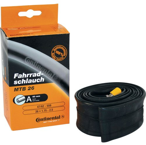 Continental Schlauch MTB 26 Freeride AV 40 Fahrradschlauch, Schwarz, (62/70-559