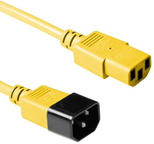 ACT C13 auf C14 Kaltgerätekabel Verlängerung 0,6m Gelb -AK5116 | für PDU's