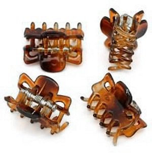 Mytoptrendz® Set Of 4 Tort Brown Small Hair Claw Clamps Clips Jaw Grip Hair Accessory- 1.3 inch-3.5cm