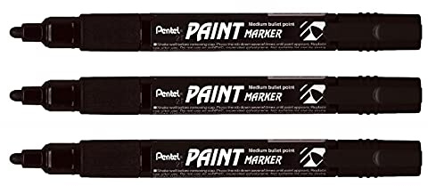 PENTEL Paint Marker MMP20 Set of 3 Permanent Markers, Black