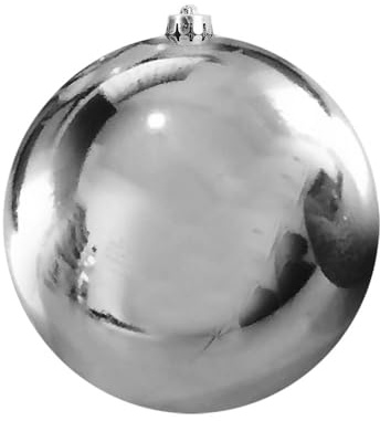 Extra große Christbaumkugel Silber Glänzend XXL Weihnachtskugel Bruchfest 25cm