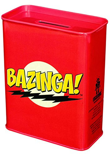 Warner Bros. Bazinga Spardose, Kaffeekasse - Big Bang Theory - Coin Bank Metall, rot 9 x 4,5 x 11,5 cm