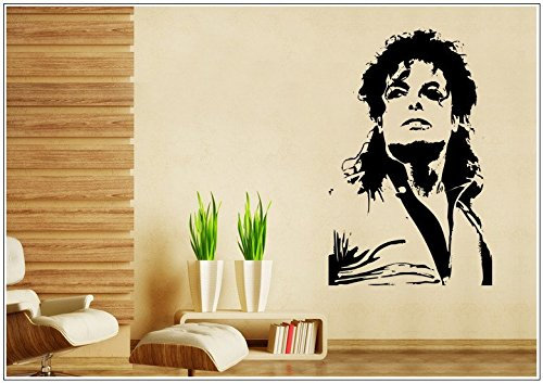 Deco-idea Wandtattoo wandaufkleber wandsticker Photo Porträt Michael Jackson tanzen wph042(070 schwarz, set3:ca. 58 x 91 cm)